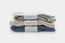 Load image into Gallery viewer, PAIRS DENIM BLUE LAMBSWOOL BED SOCKS
