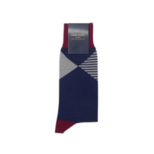 Load image into Gallery viewer, PEPER HAROW DIAMOND MENS SOCKS - NAVY