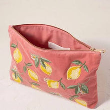 Load image into Gallery viewer, ELIZABETH SCARLETT LEMON BLOSSOM VELVET EVERYDAY POUCH
