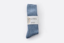 Load image into Gallery viewer, PAIRS DENIM BLUE LAMBSWOOL BED SOCKS

