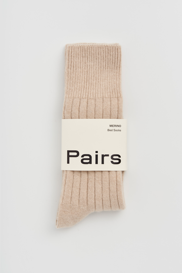PAIRS ULTRA SOFT 'MILKY TEA' MERINO BED SOCKS