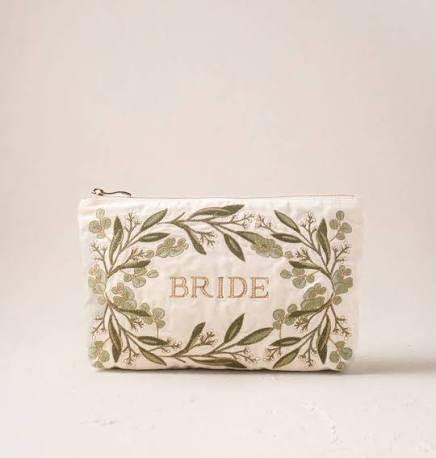 ELIZABETH SCARLETT BRIDE OLIVE BRANCH VELVET EVERYDAY POUCH
