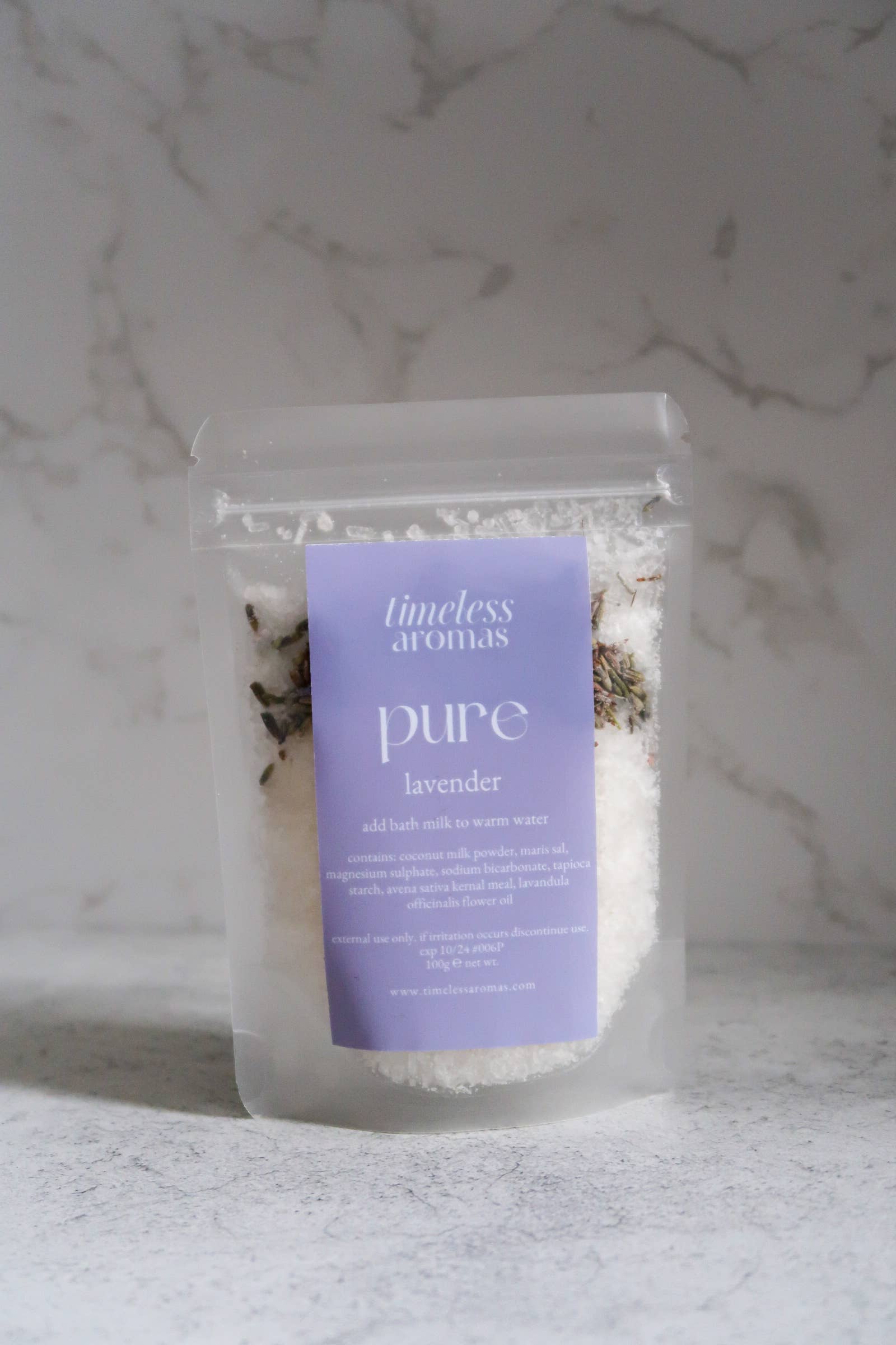 PURE - LAVENDER AROMATHERAPY BATH SALTS POUCH