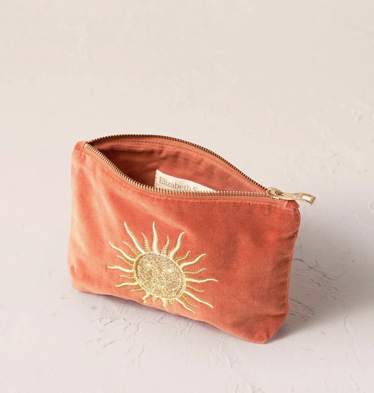 ELIZABETH SCARLETT SUN GODDESS VELVET MINI POUCH