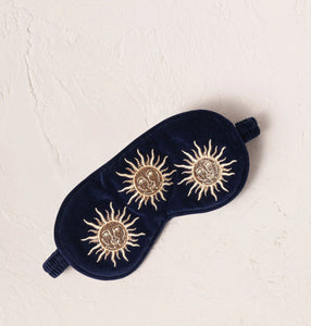 ELIZABETH SCARLETT SUN GODDESS NAVY VELVET EYE MASK