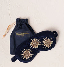 Load image into Gallery viewer, ELIZABETH SCARLETT SUN GODDESS NAVY VELVET EYE MASK
