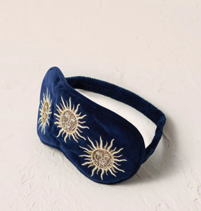 ELIZABETH SCARLETT SUN GODDESS NAVY VELVET EYE MASK