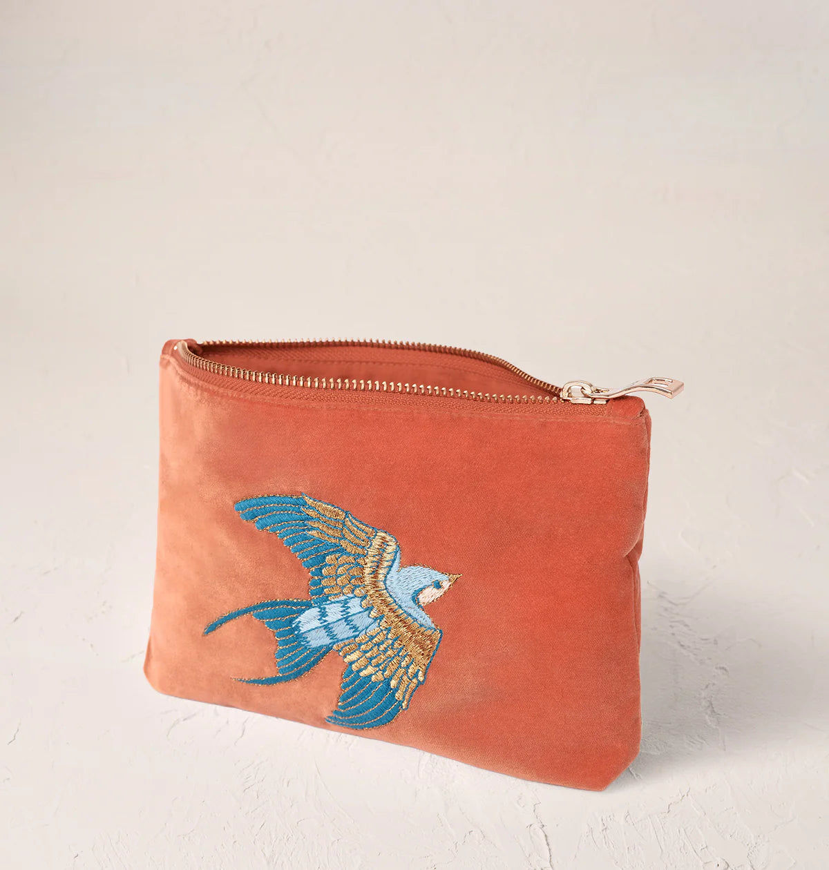 ELIZABETH SCARLETT SWALLOW VELVET MINI POUCH