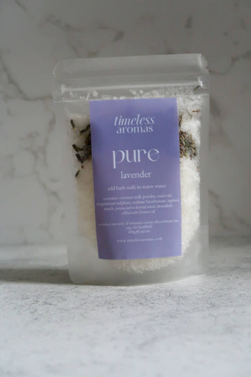 PURE - LAVENDER AROMATHERAPY BATH SALTS POUCH