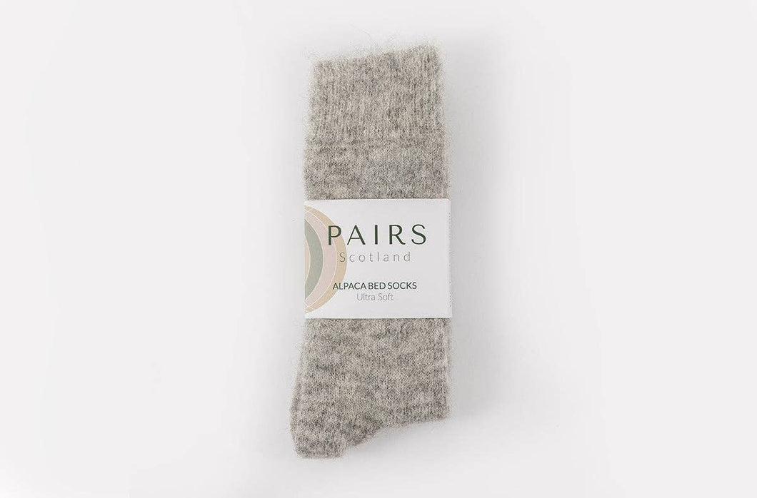 PAIRS ULTRA SOFT GREY ALPACA BED SOCKS