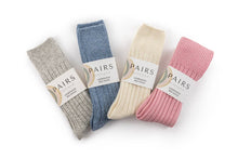 Load image into Gallery viewer, PAIRS PINK LAMBSWOOL BED SOCKS
