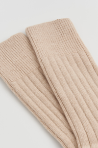 PAIRS ULTRA SOFT 'MILKY TEA' MERINO BED SOCKS