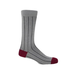 PEPER HAROW PINSTRIPED MENS SOCKS - GREY