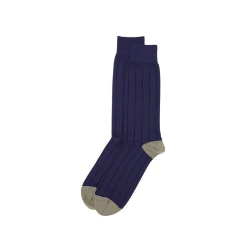 PEPER HAROW PINSTRIPED MENS SOCKS - NAVY