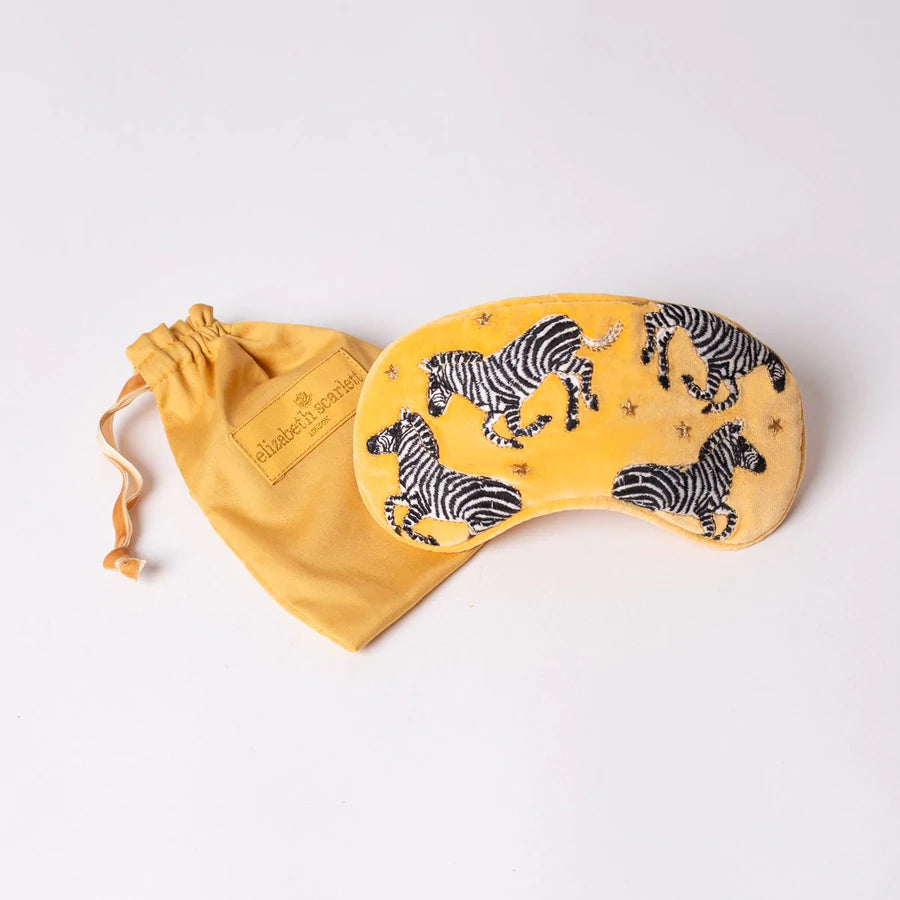 ELIZABETH SCARLETT ZEBRA VELVET EYE MASK