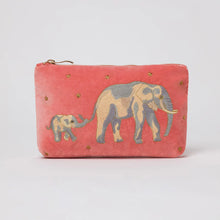 Load image into Gallery viewer, ELIZABETH SCARLETT ELEPHANT CONSERVATION VELVET MINI POUCH
