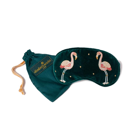 ELIZABETH SCARLETT FLAMINGO VELVET EYE MASK