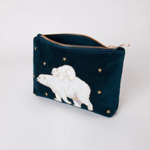 Load image into Gallery viewer, ELIZABETH SCARLETT POLAR BEARS VELVET MAKE-UP BAG
