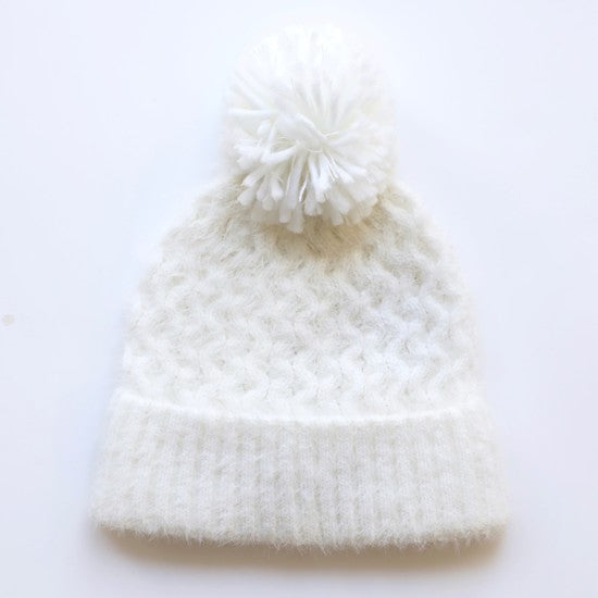 Lisa Angel Cream Bobble Hat