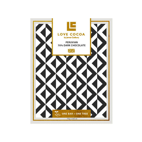 LOVE COCOA PERUVIAN 70% DARK CHOCOLATE BAR (Vegan)