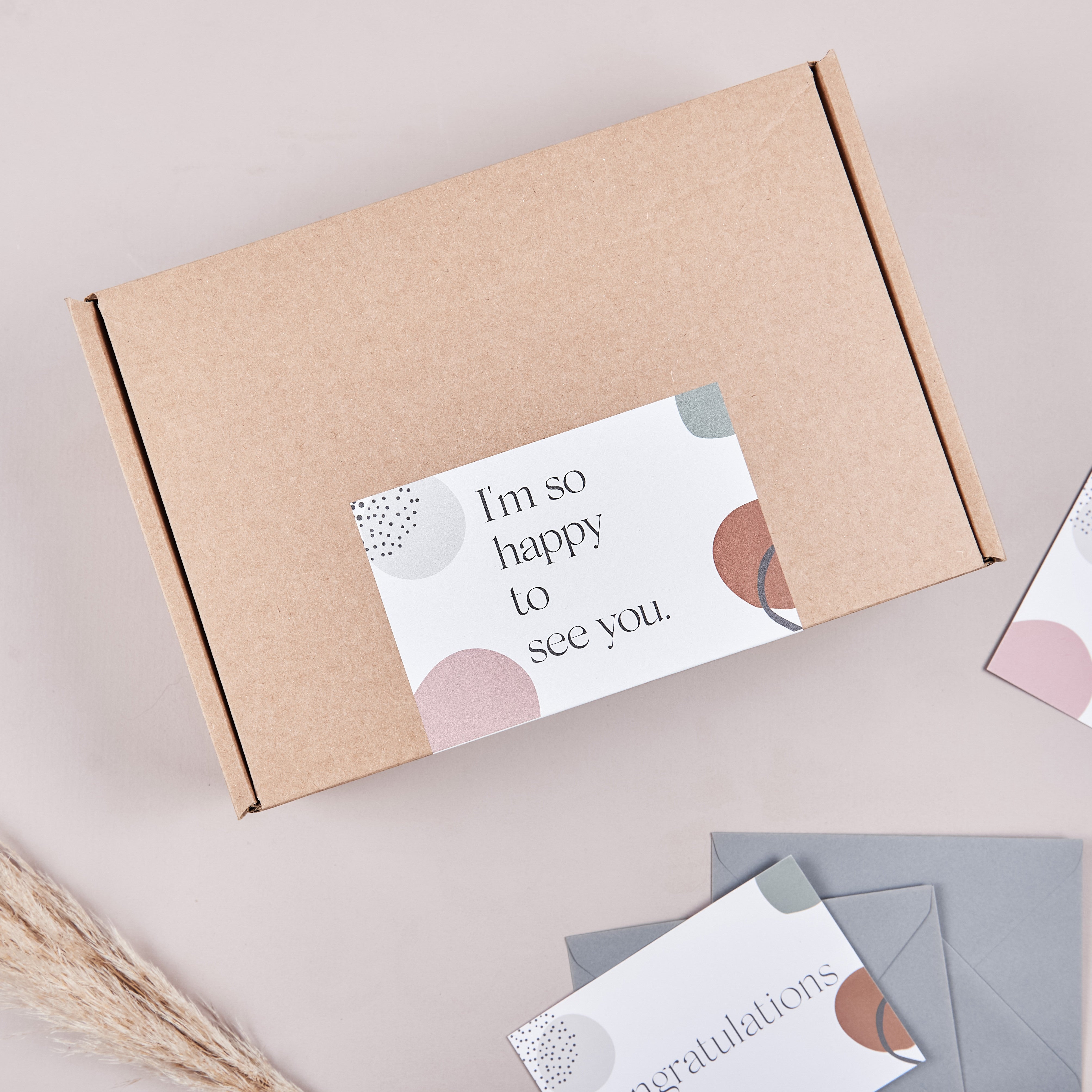 MARKHAM & CO SIMPLE GIFT PARCEL BOX AND CARD